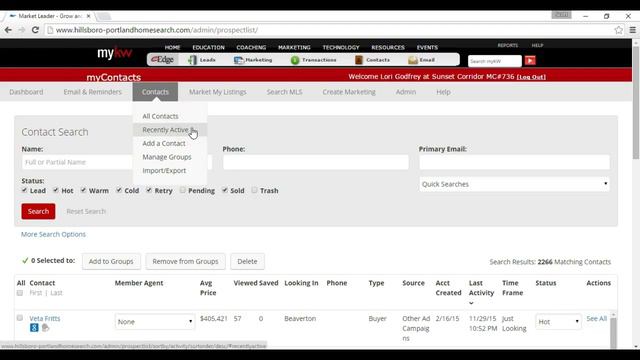 myKW/ eEdge Tip - View Recently Active Clients смотреть онлайн