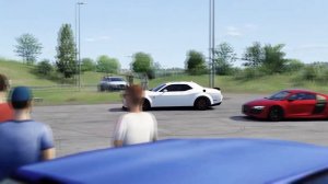 Dodge Challenger SRT Hellcat Wide Body 2020 vs Audi R8 V10 Plus 2007 | Drag at Miseluk