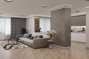 Проект интерьера двухкомнатной квартиры в ЖК Командор