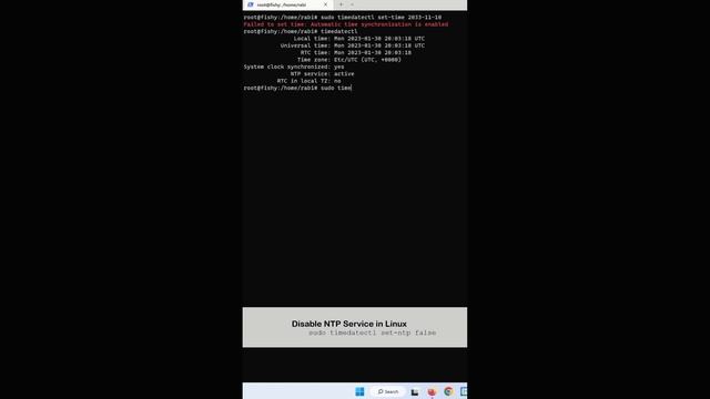 How To solve Failed to set time: Automatic time synchronization is enabled - Linux Tips And Tricks