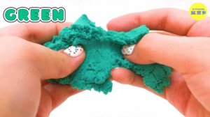 Строим пирамидку из Кинетического Песка и Учим Цвета - Обучающее видео (1080p)