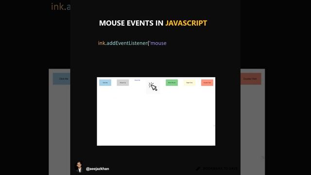 Learn about mouse event in javascript via animation #javascript #tutorial #ai #animation