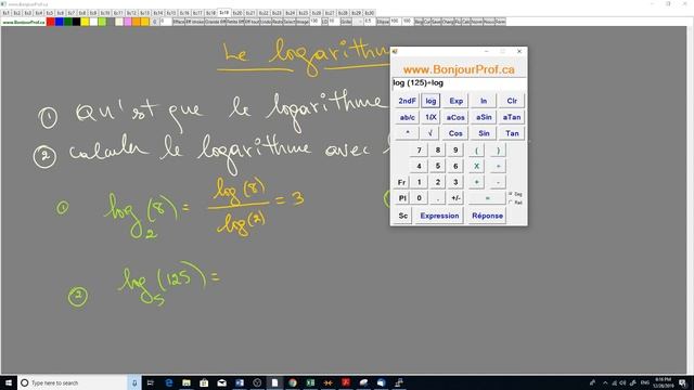 Calculer le logarithme avec la calculatrice смотреть онлайн
