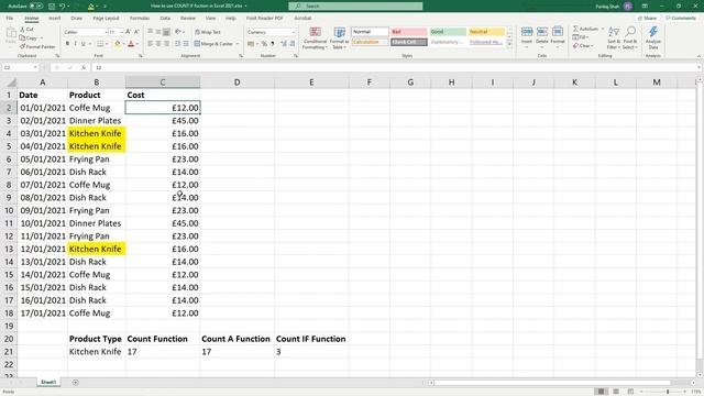 How to use COUNTIF function in Excel | Excel 2021 Tutorial смотреть онлайн