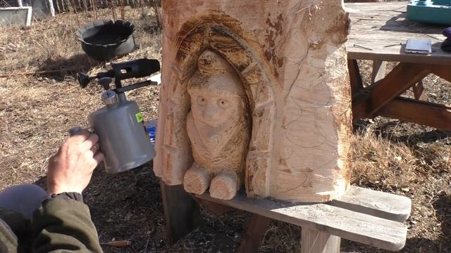 Лавочка своими руками из горбыля, "в гостях у гнома"