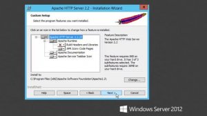 Apache Installing onto Windows Server 2012