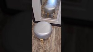 Пуфик для прихожей, серебро, двойное золото, 34х34