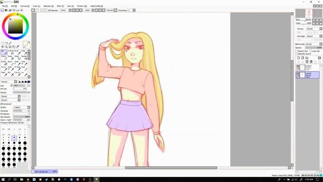 Speedpaint (Paint Tool Sai) Blond Character Design смотреть онлайн
