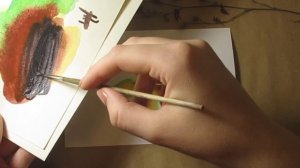 Как нарисовать осенний лист каштана. Акварель для новичков