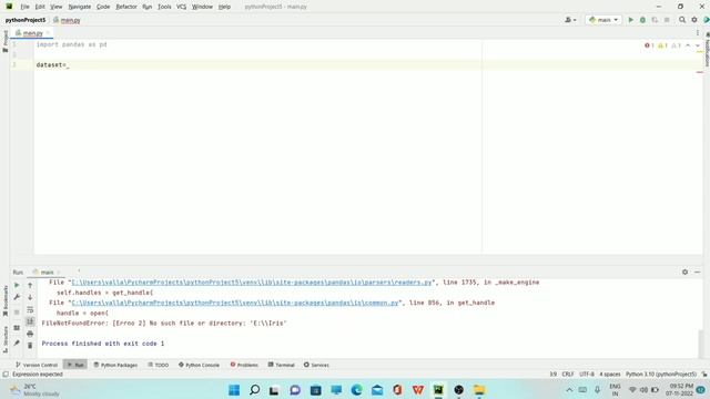 Import a CSV file in pycharm using pandas|| python program ||  #Tamil || #VJ Solutions 2.0