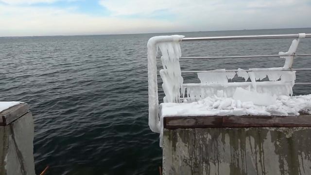 Зимнее море. Шум зимнего моря.