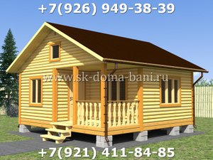 купить дом из сухого бруса 6х6 с крыльцом Московская область