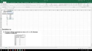 Составьте таблицу умножения на число n. Значение n задаётся в ячейке В2, информатика 9 класс