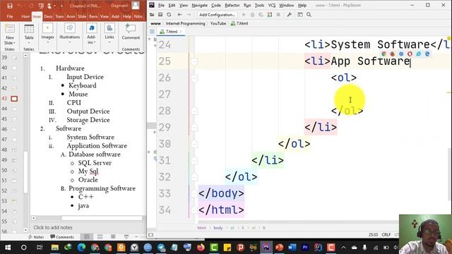 9) Learn HTML with Dagmawi-Abate; Nested List Example; Amharic