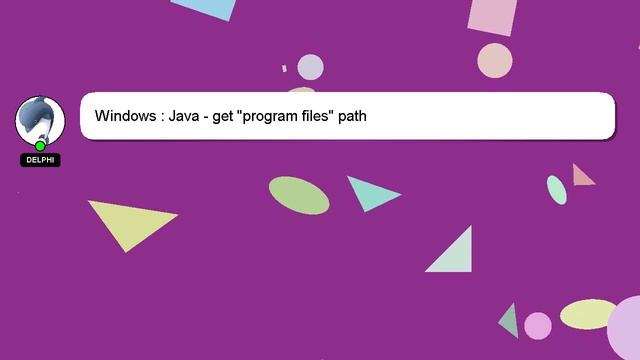 Windows : Java - get "program files" path смотреть онлайн
