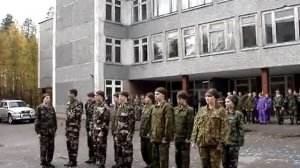 Строевая подготовка - команда школы №2 г.Костомукши