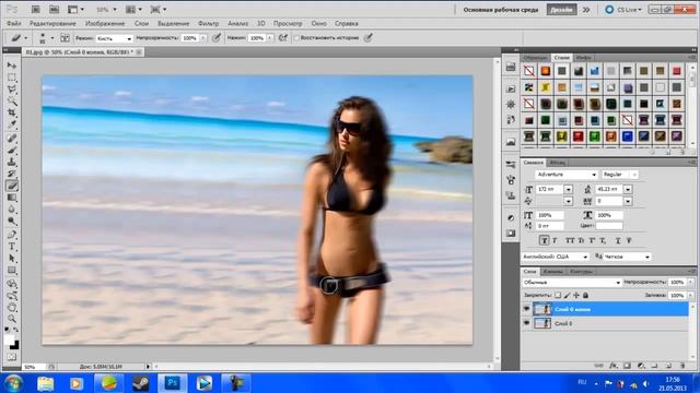Как сделать размытый фон в Adobe Photoshop. смотреть онлайн