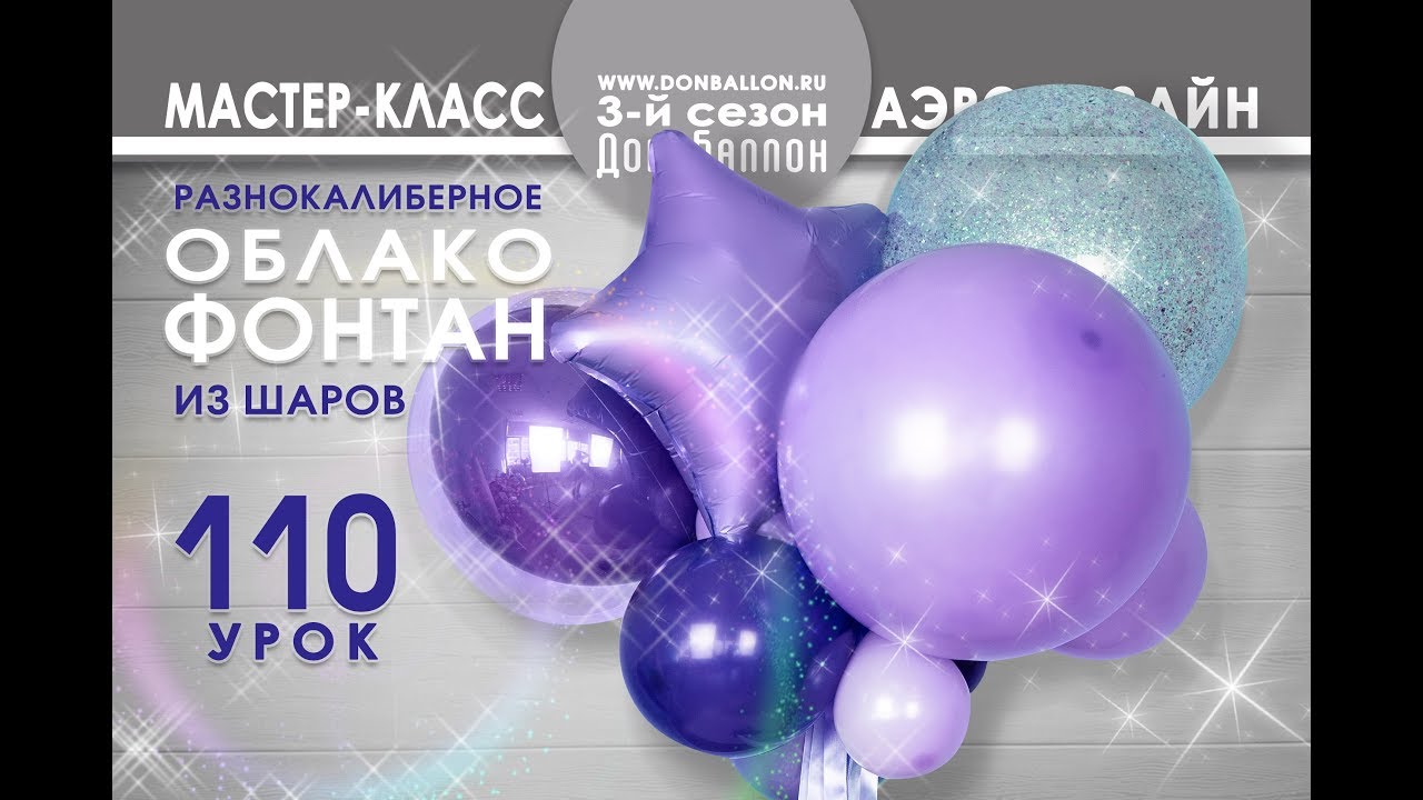 Искусство Аэродизайна. Урок № 110. Фонтан из шаров. Разнокалиберное облако.