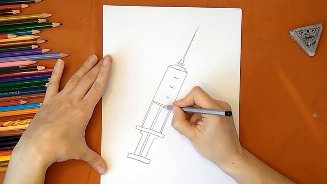 Как нарисовать шприц. Онлайн-школа рисования "Малевашки"
