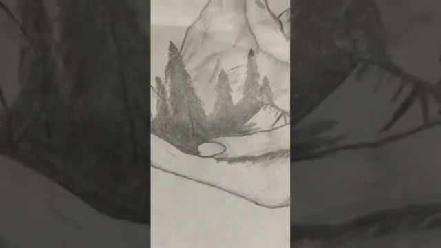 I tried to draw mountain in my hand