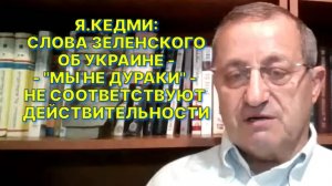 ЯКОВ КЕДМИ: Слова Зеленского об Украине: «Мы не дураки» - не соответствуют действительности