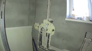 Встраиваем  в стену смеситель душевую стойку  E.C.A.. Экономим пространство душевой.