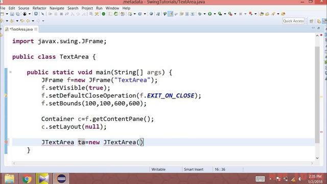 Java Swing(urdu/hindi)-25- JTextArea- Creating a TextArea in Java смотреть онлайн