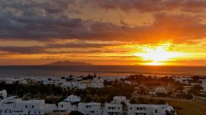 Aegean sunrise at Kamari Santorini island