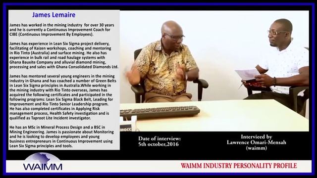 Meet Continuous Improvement Coach James Lemaire, CIbE - Ghana смотреть онлайн