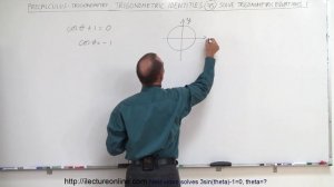 PreCalculus - Trigonometry: Trig Identities (45 of 57) Solve cos(theta)+1=0, theta=?