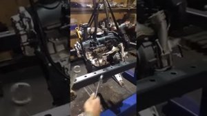 снятие двигателя  VW T5 AXD  со стапеля