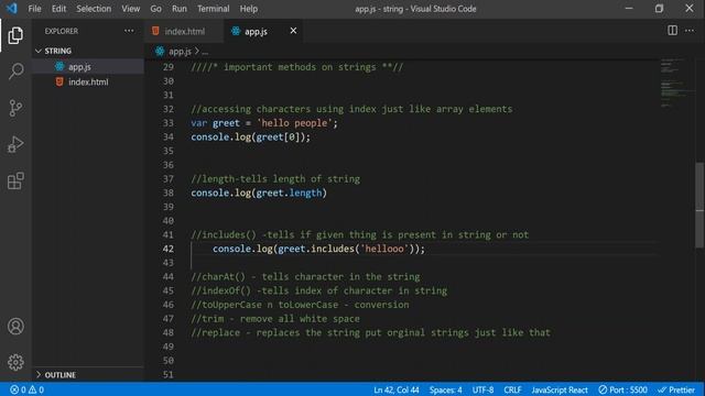 Javascript tutorials for beginners | Strings in javascript | String Methods in javascript