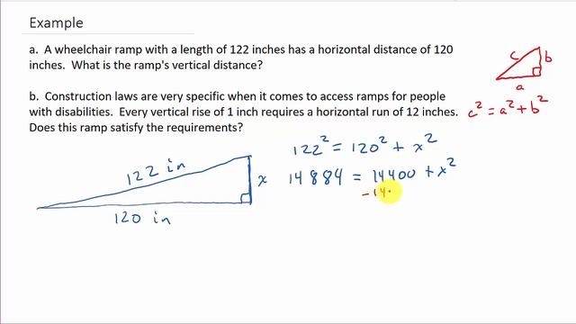 Algebra Word Problem - Pythagorean Theorem (Wheelchair Ramp) смотреть онлайн