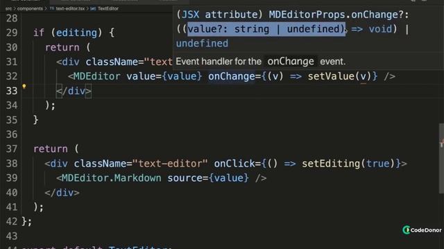 172. Adding State to the Editor | React with Typescript #react #typescript #javascript #learning
