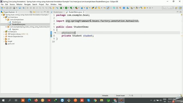 Spring auto-wiring using @Autowired Annotations | #19 смотреть онлайн