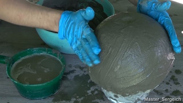 DIY cement pot, the simplest technology, watch and learn with us! смотреть онлайн