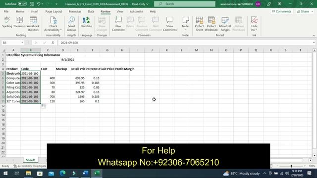 Exp19_Excel_Ch01_HOEAssessment_OKOS | Exp19 Excel Ch01 HOEAssessment OKOS