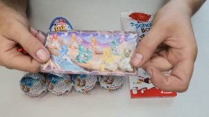 Распаковка киндер сюрпризов, сколько одинаковых игрушек попадется в одном лотке?.mp4