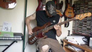 Fender fretless electric Jazz bass - Harmonics