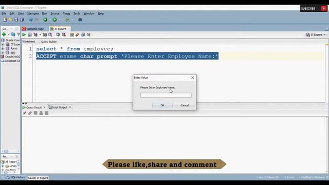 52. Input Variable in Oracle PL/SQL