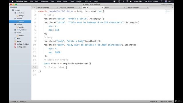 Validation and friendly error messages | Section 3 Posts