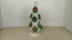 Работы из бисера. Быстрая ЁЛКА. И съедобная  ШАПКА. Мастер класс. Пошаговый МК для начинающих.