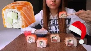 MUKBANG РОЛЛЫ И СУШИ  | ФИЛАДЕЛЬФИЯ | MUKBANG ROLLS SUSHI