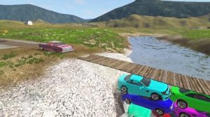 Long Bridge vs Cars Crashs - Beamng.Drive