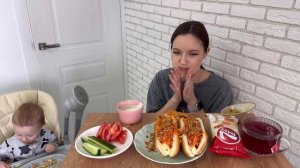 МУКБАНГ ДОМАШНИЕ ГОЛУБЦЫ ХОТ-ДОГИ С СОСИСКОЙ И ХРУСТЯЩИМ ЛУКОМ КРУАССАН С ШОКОЛАДОМ