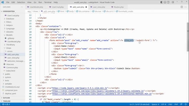 Codeigniter 4 CRUD (Create, Read, Update and Delete) with Bootstrap