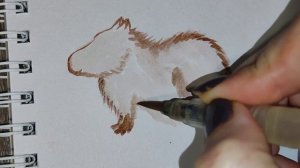 Как нарисовать маленькую капибару красками? How to draw a small capybara? #drawingcapybara