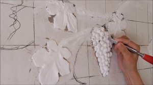 Виноградная лоза. Барельеф из обычной шпатлевки. Цель №1. (Grapevine bas-relief)