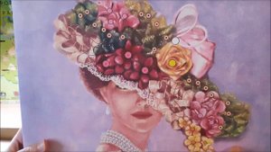 Распаковка подарка / Мозайка из пайеток на холсте. Видео 1