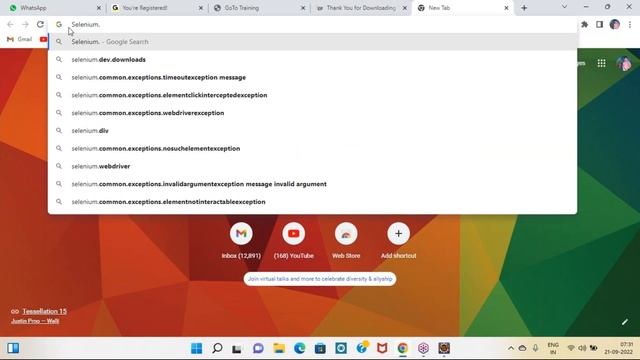SELENIUM with JAVA tutorials || Demo - 5 || by Mr. Vasu On 21-09-2022 @7AM IST